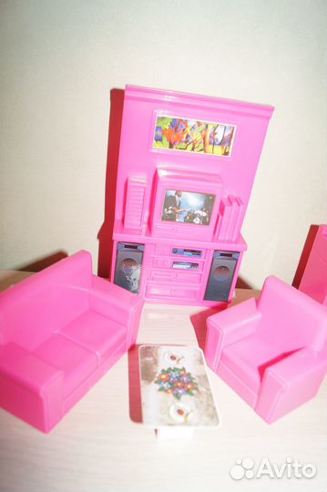 Мебель для маленьких кукол гостиная кухня ванна