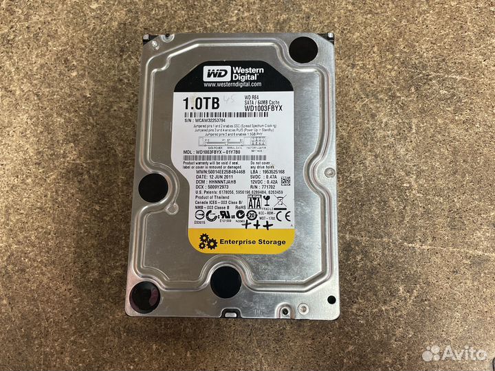 Внутр жесткий диск 1TB WD Digital black wd1003fbyx