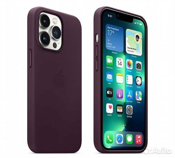 Оригинал LeatherCase MM1A3ZE/A iPhone 13 Pro Вишня