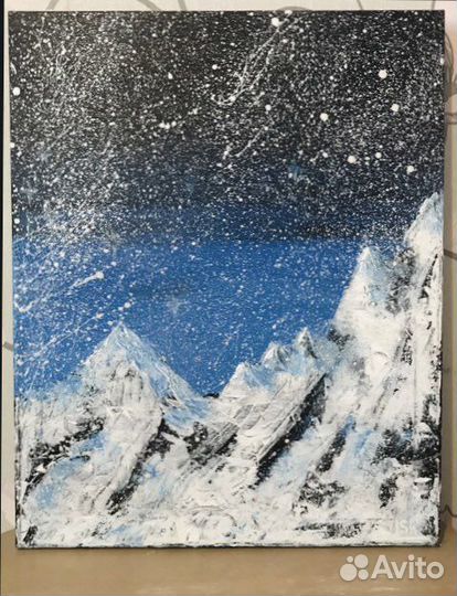 Картина горные вершины интерьерная 50х40х1,5 см