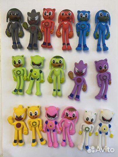 Игрушки брелок соник, сквиши