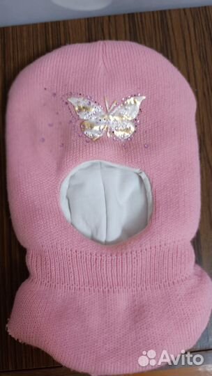 Шапка шлем для девочки зимняя