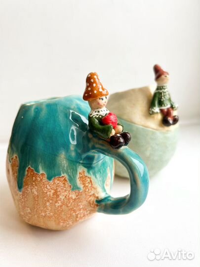 Миниатюрные вазочки с гномиками