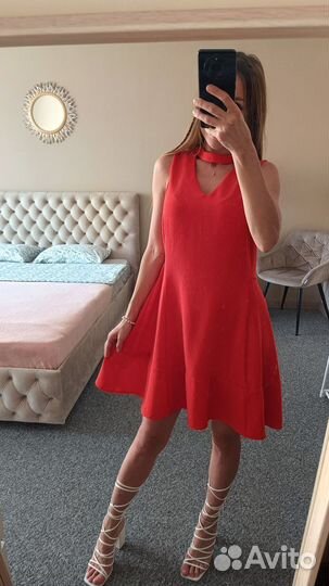 Платье красное 42-44-46 колокольчик