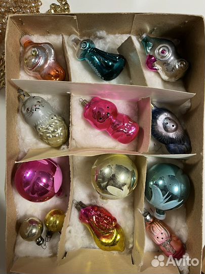 Советский набор елочных игрушек СССР