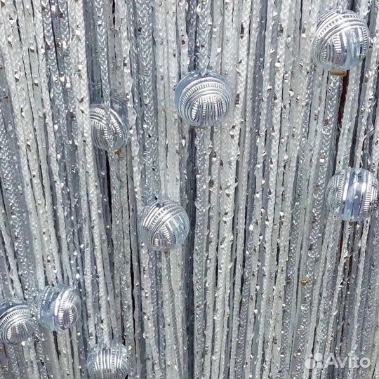 Шторы нитяные кисея 3 метра с шарами