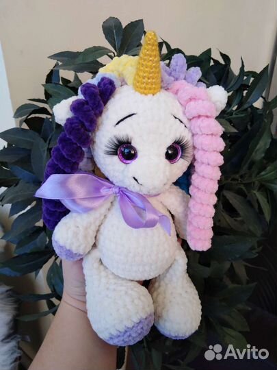 Единорожка. Игрушка вязаная. Ручная работа
