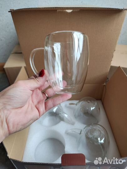 Новый Набор кружек с двойным стеклом чашка кружка