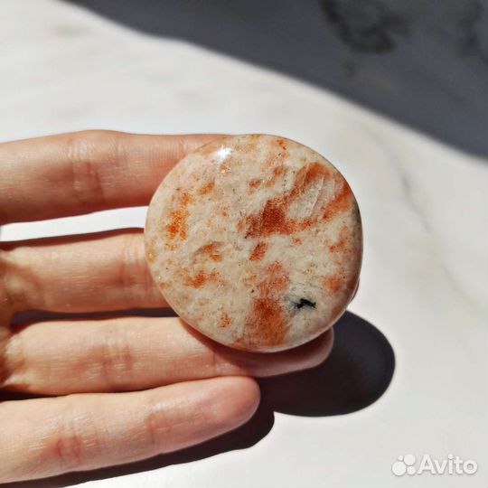 Солнечный камень (гелиолит), полировка плоская