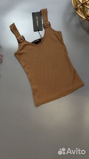 Базовая майка love republic коричневая 40