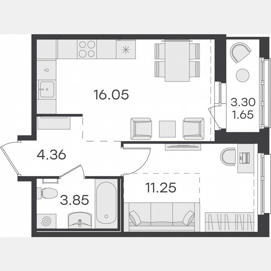 1-к. квартира, 37,2 м², 10/15 эт.