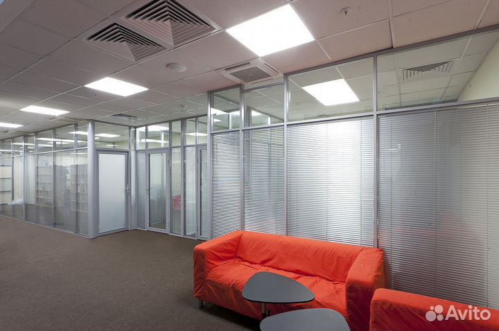 Перегородки алюминиевые остекление