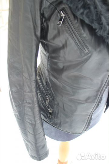 Куртка женская из натуральной кожи с мехом New Sty