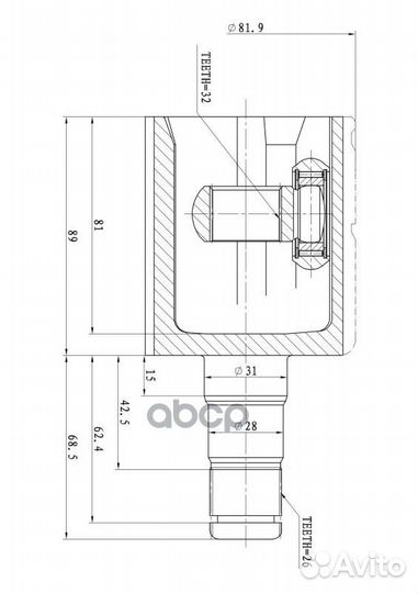 Шрус внутренний GIK04006 ganz