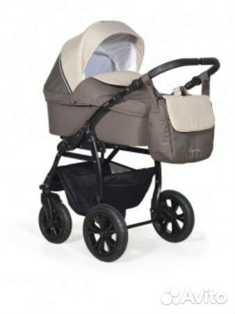 Коляска 2 в 1 коричневый +бежевый