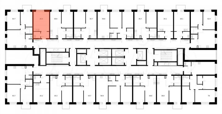 Квартира-студия, 25,3 м², 4/53 эт.