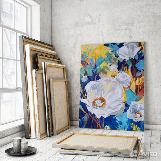 Белые цветы (Картина в наличии)