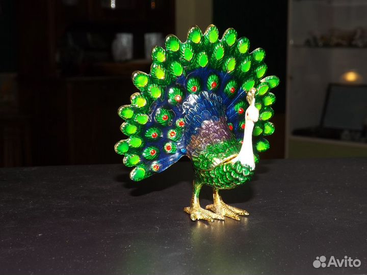 Шкатулки Павлин, петух и курачка метал, Индия