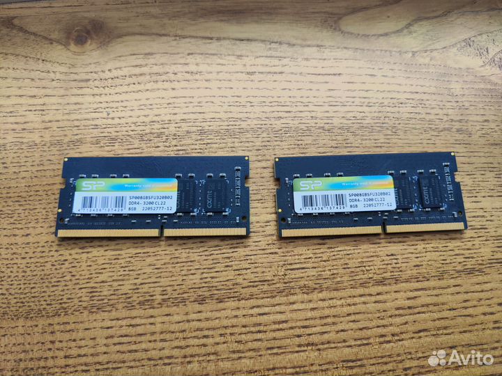 Оперативная память 2 планки so-dimm ddr4 8gb 3200