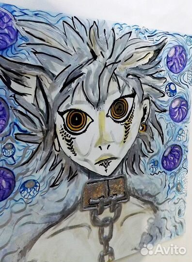 Картина, арт, андроид, аниме