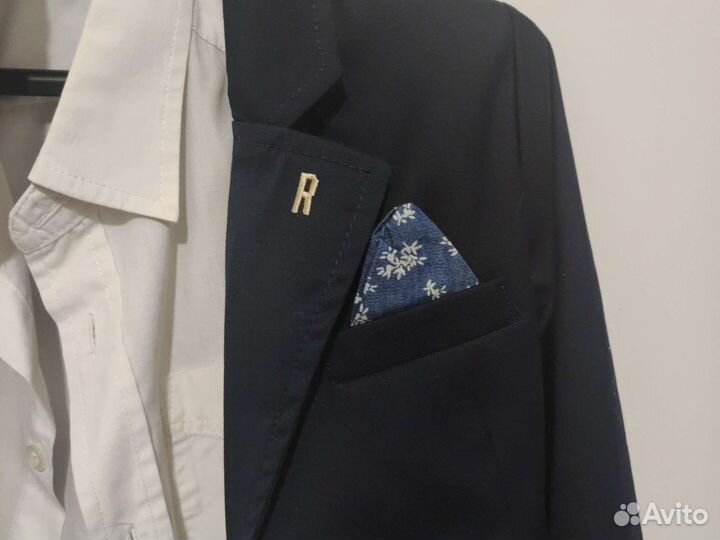 Пиджак синий школьный, на подкладке