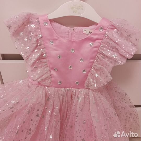 Нарядное платье для девочки на годик 80