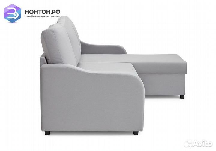 Диван угловой дельфин Лагос светло-серый