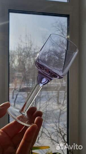 Рюмки бокалы сиреневое неодимовое стекло