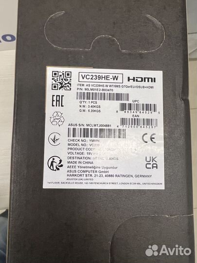 Asus vc239he-W IPS новый монитор