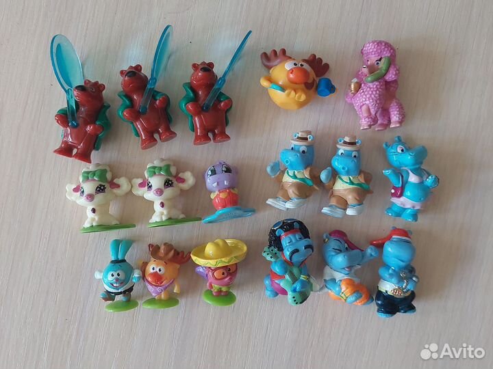 Игрушки из киндера 90х бегемотики винкс смешарики