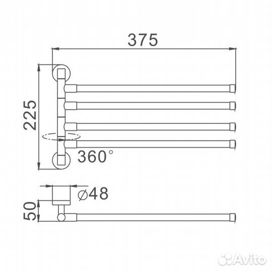 Полотенцедержатель D-Lin D255111, черный