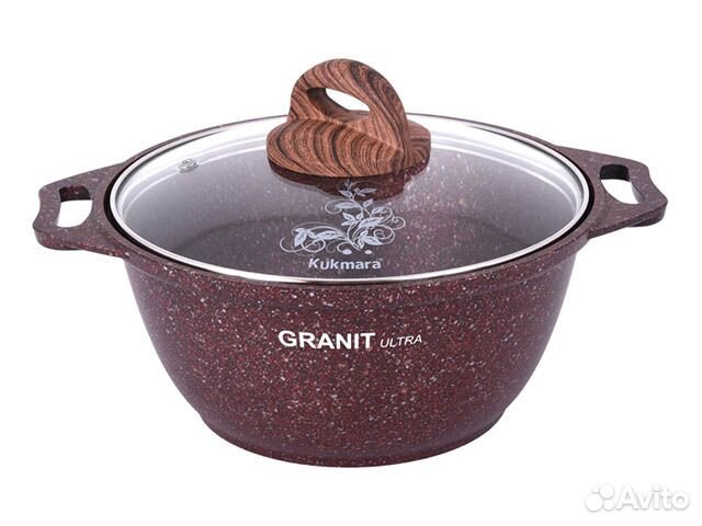 Кастрюля с антипригарным покрытием со стеклянной к