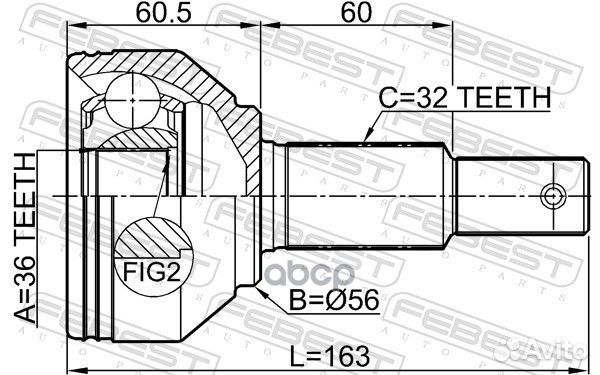 ШРУС внешний nissan pathfinder RUS R52RR 08/15