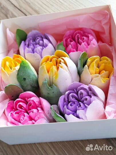 Зефирные тюльпаны в коробочках