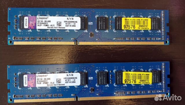 Модуль памяти Kingston KVR DDR3 dimm 2х4 Гб