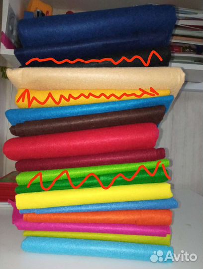 Фетр разноцветный, плотность 1 и 2мм