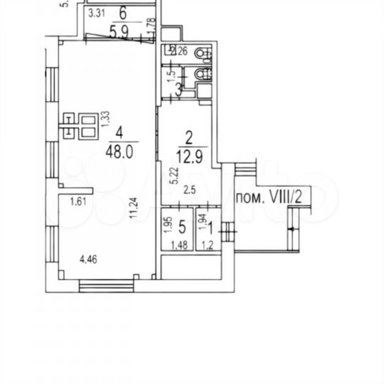 Свободного назначения, 77 м²