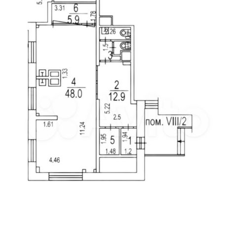 Свободного назначения, 77 м²