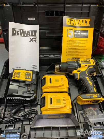 Ударная дрель-шуруповерт dewalt DCD709D2T (18в)