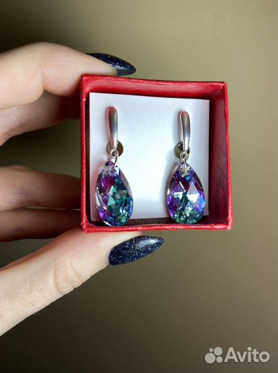 Серьги с кристалами swarovski