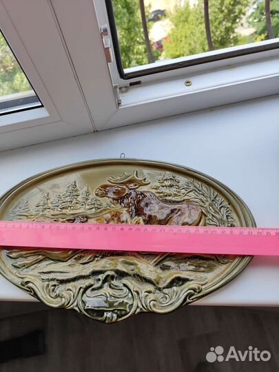 Панно настенное керамика СССР Олени