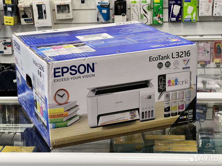 Мфу струйное Epson L3216 L3210 белый/черный