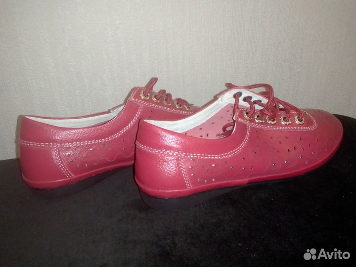 Кожаные мокасины, жен. (новые, р37)