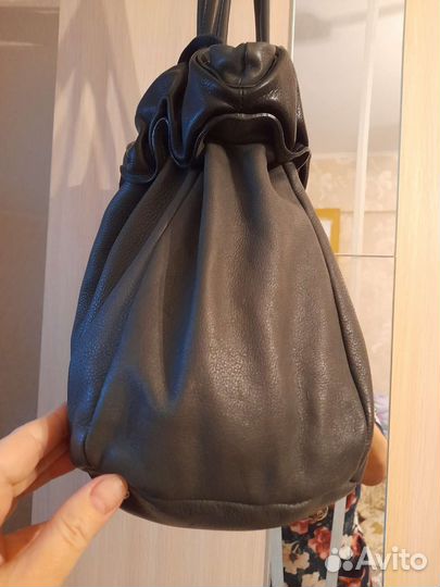 Сумка мешок натуральная кожа италия