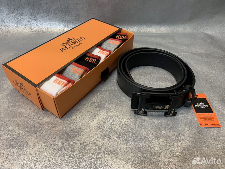 Ремень Hermes кожаный