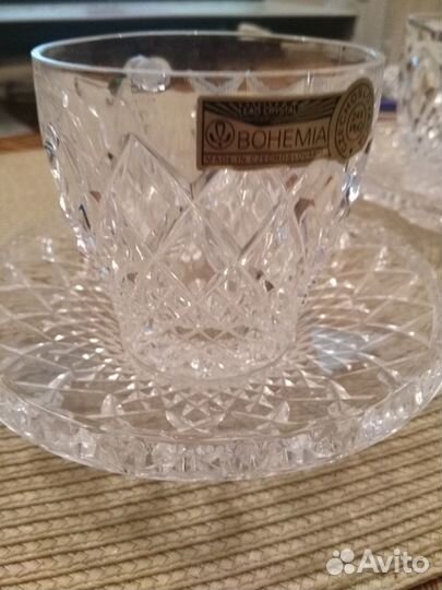 Чашка с блюдцем СССР хрусталь 2 шт
