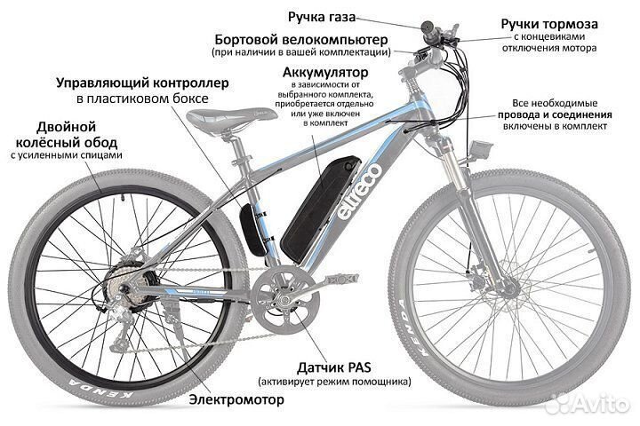 Электроколесо для велосипеда 48V 1000W LCD 26