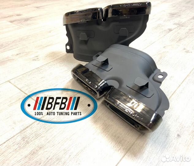 Насадки На Глушитель AMG чёрный хром