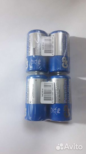 Батарейки GP Powe Plus C 14C/R14 (новые) 4 штуки