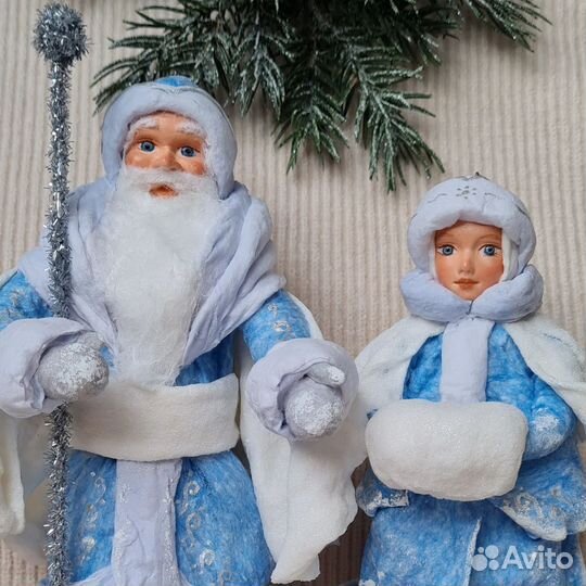 Дед мороз и снегурочка из ваты